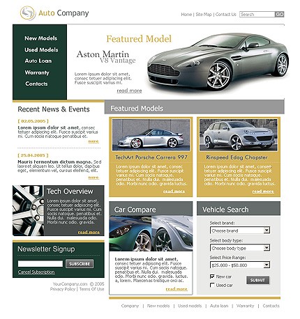 шаблон сайта Aston Martin