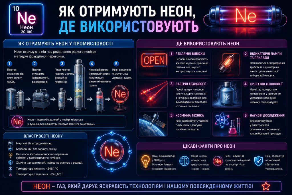 як отримують неон