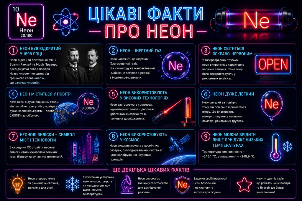 цікаві факти про неон