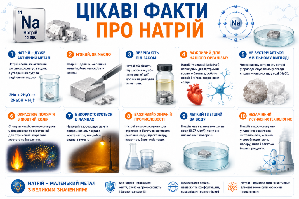 цікаві факти про натрій