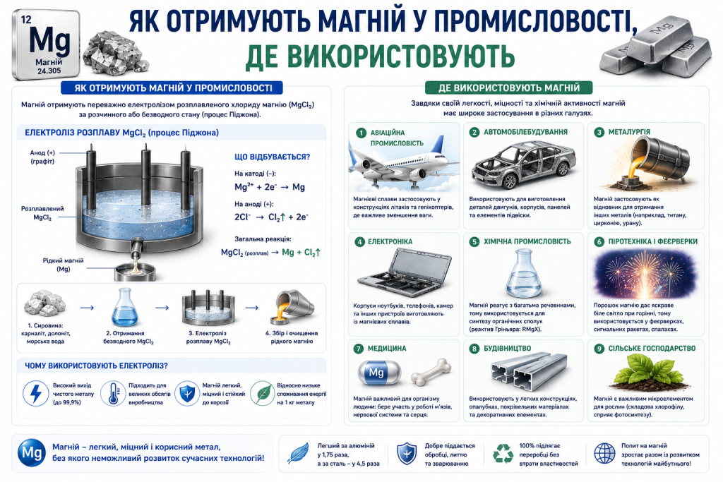 Як отримують магній