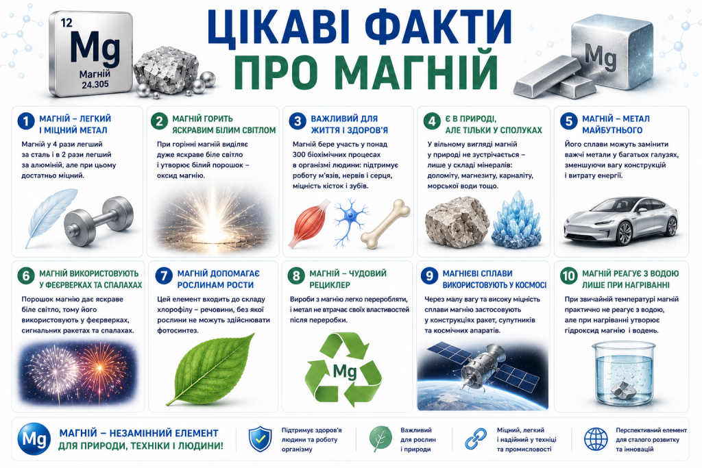 цікаві факти про магній
