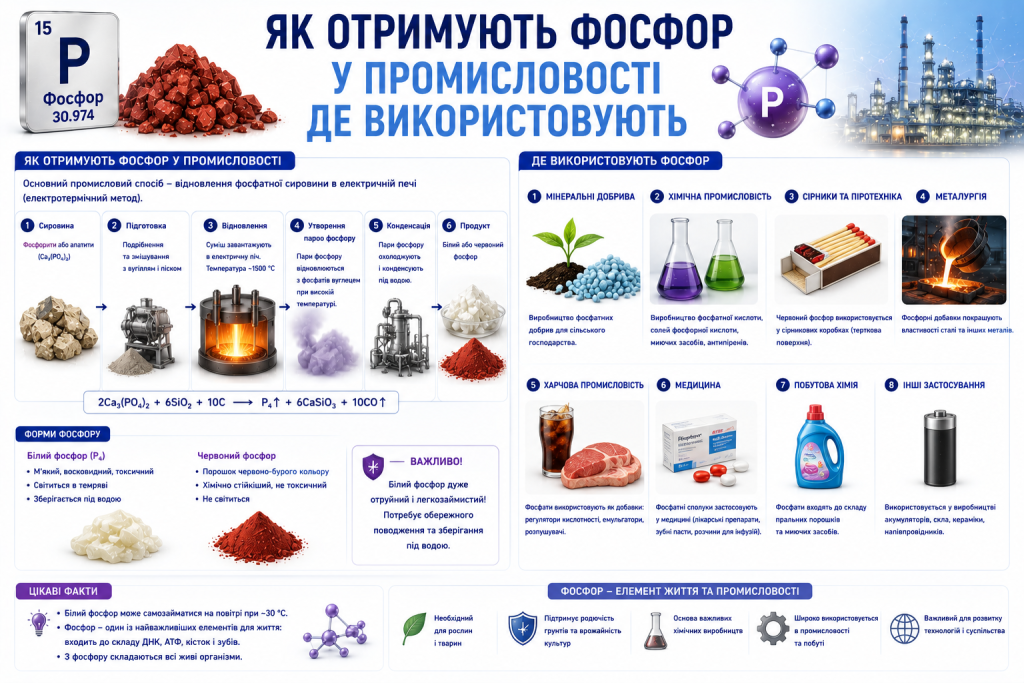 як отримують фосфор