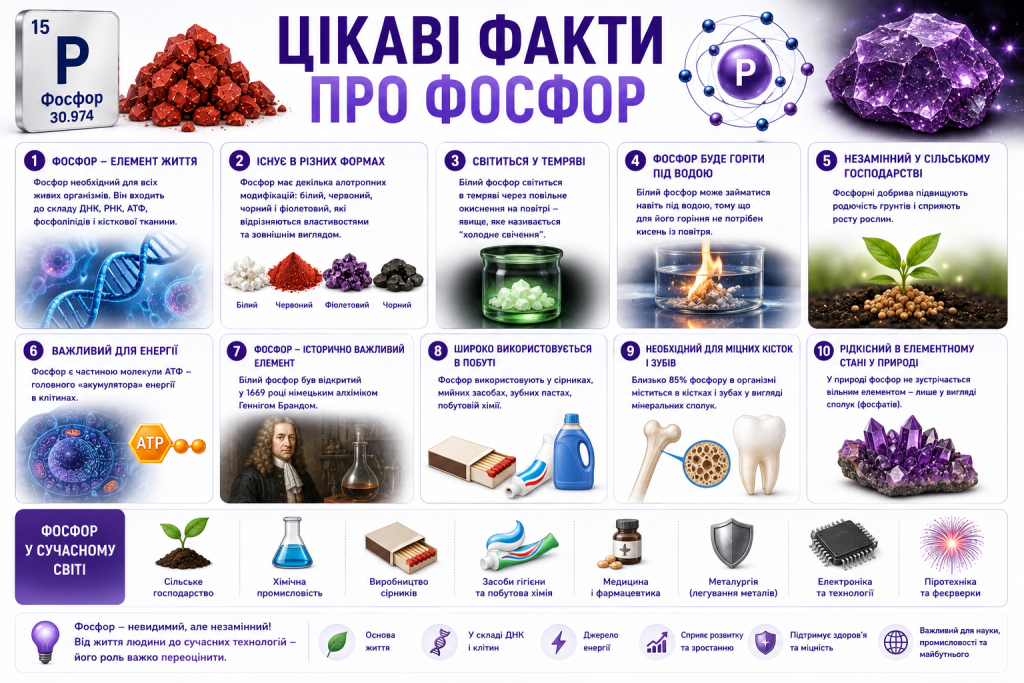 цікаві факти про фосфор