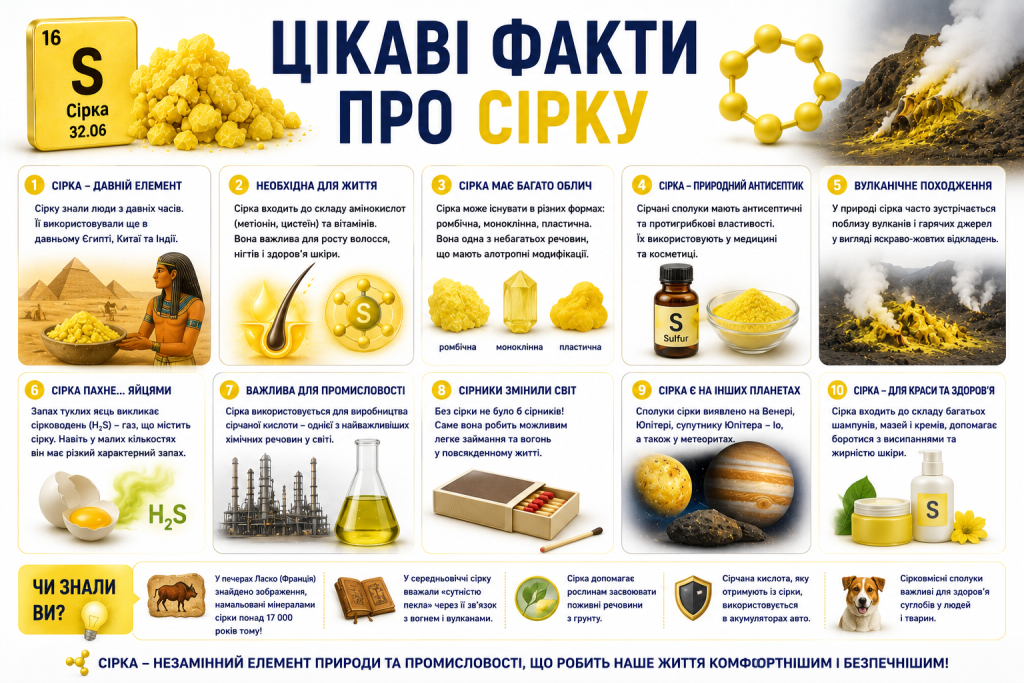 цікаві факти про сірку
