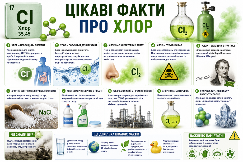 цікаві факти про хлор