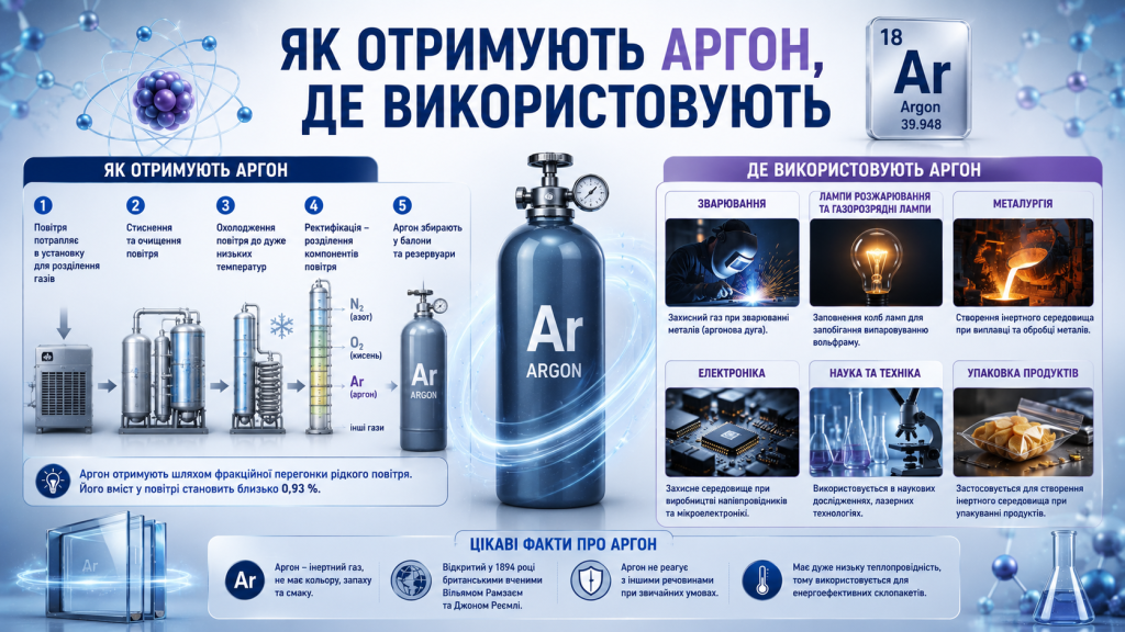 як отримують аргон