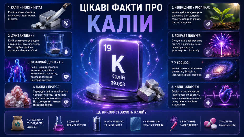 Цікаві факти про калій