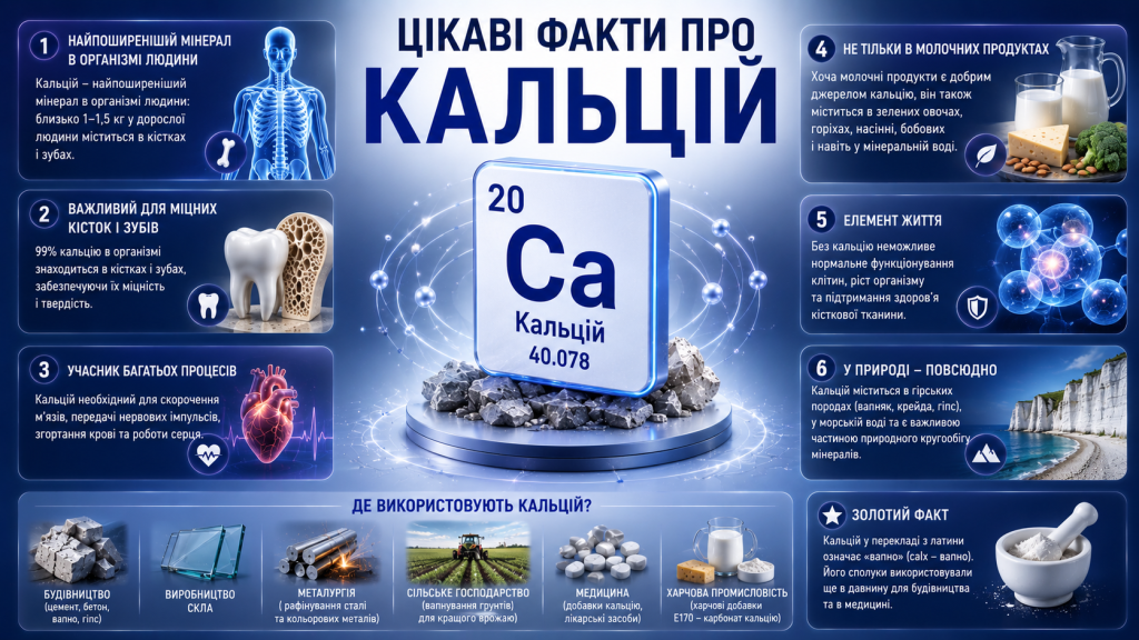 цікаві факти про кальцій