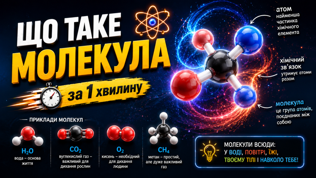 ЩО ТАКЕ МОЛЕКУЛА ⚛️ за 1 хвилину