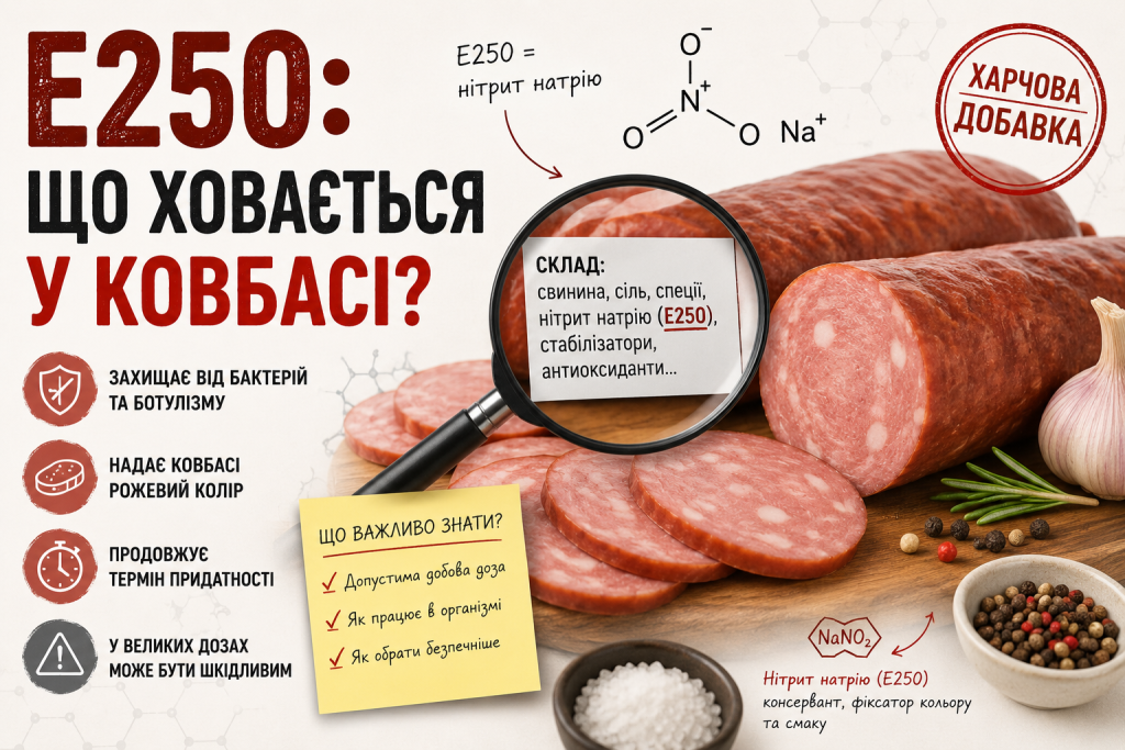E250 — це нітрит натрію