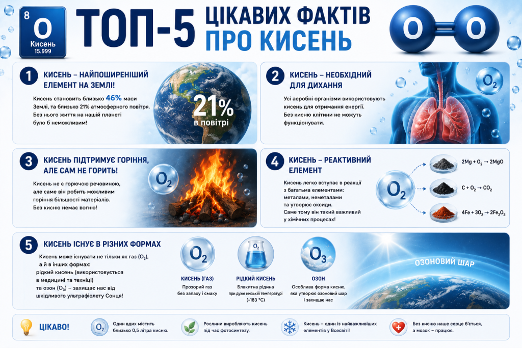цікаві факти про кисень