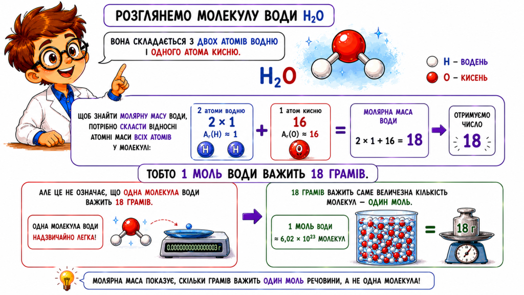 молярна маса молекули води
