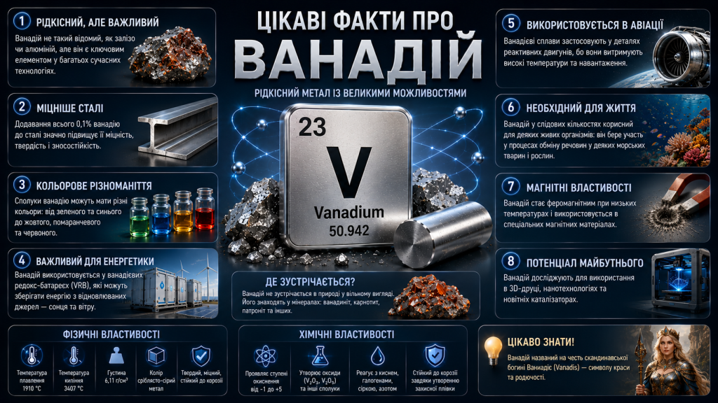 Цікаві факти про ванадій
