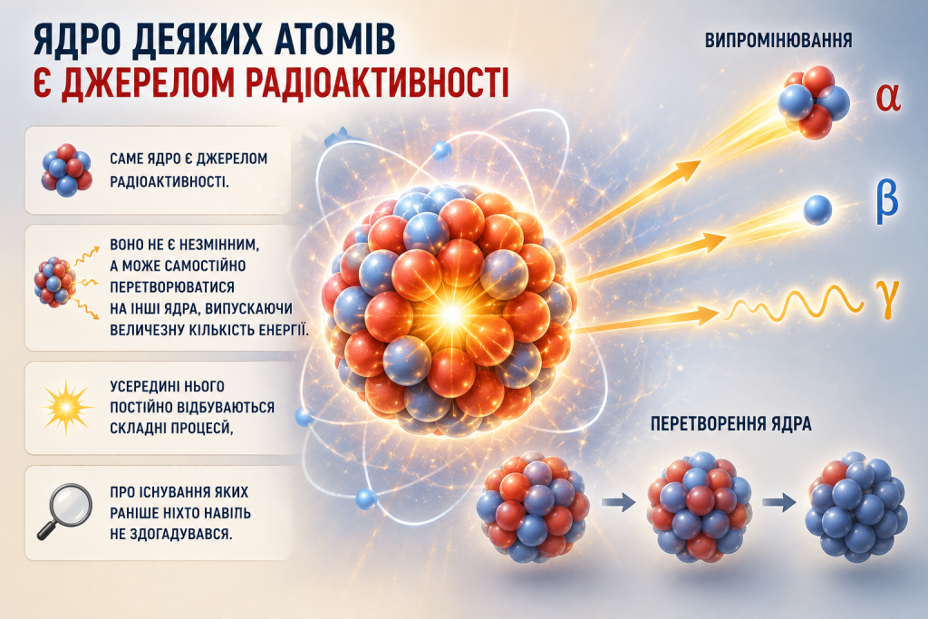 ядро є джерелом радіоактивності