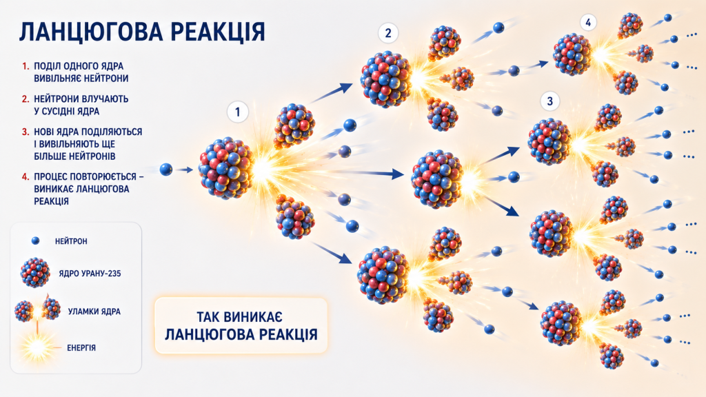 Ядро атома: ланцюгова реакція