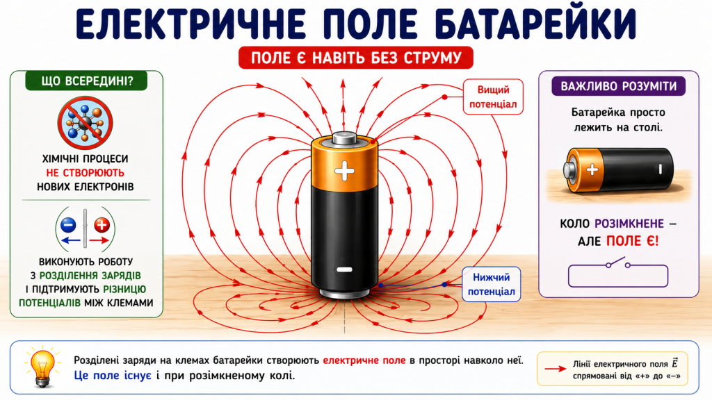 Електричне поле в батарейці