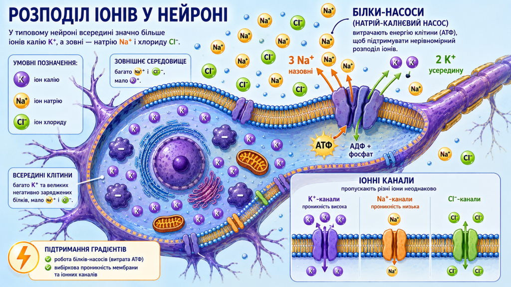 розподіл іонів у клітині