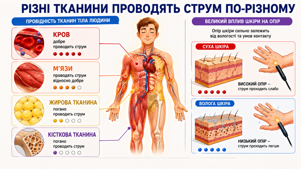 як наше тіло проводить електричний струм