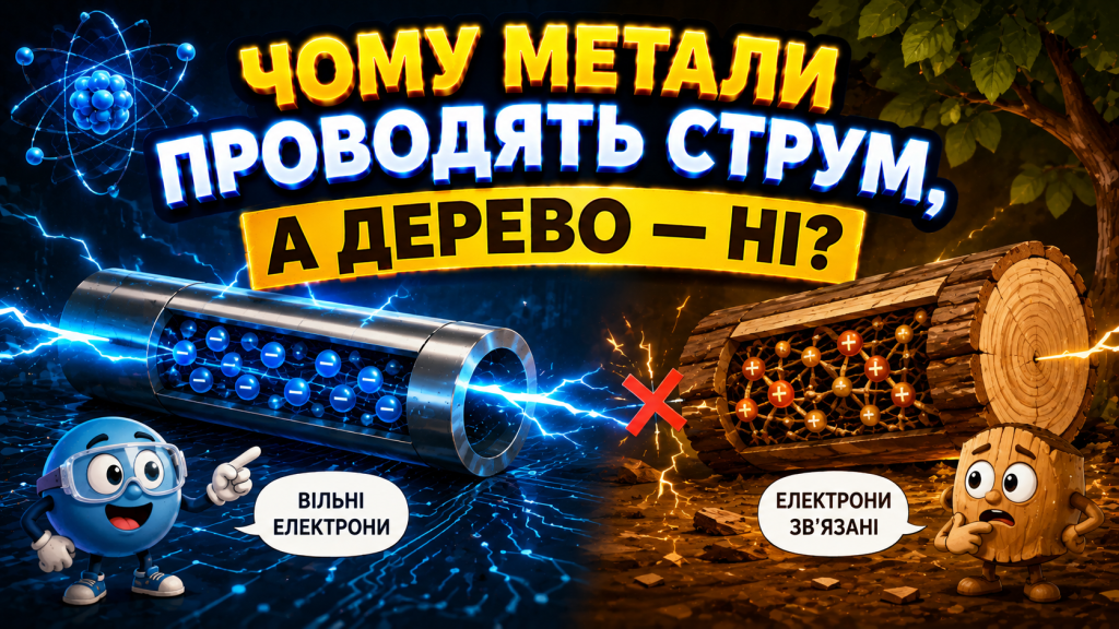 Чому метали проводять струм, а дерево — ні?