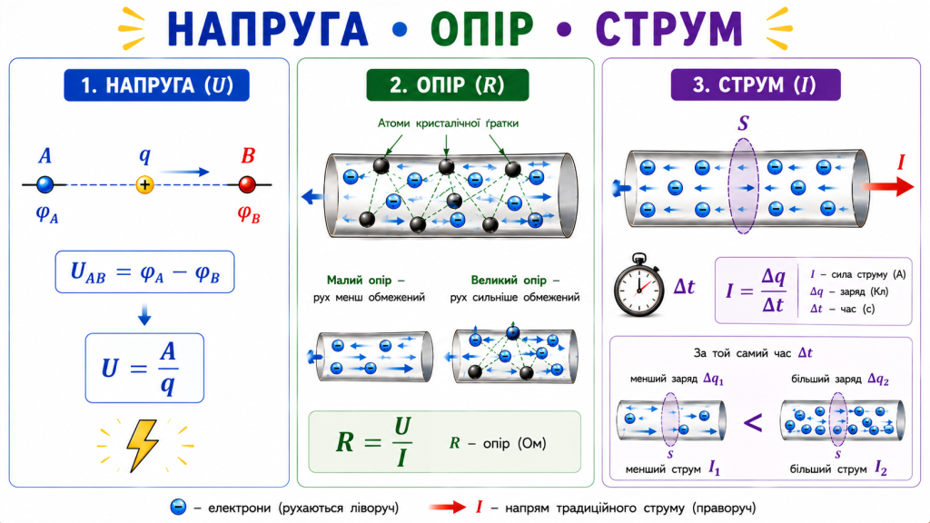 Напруга, сила струму і опір