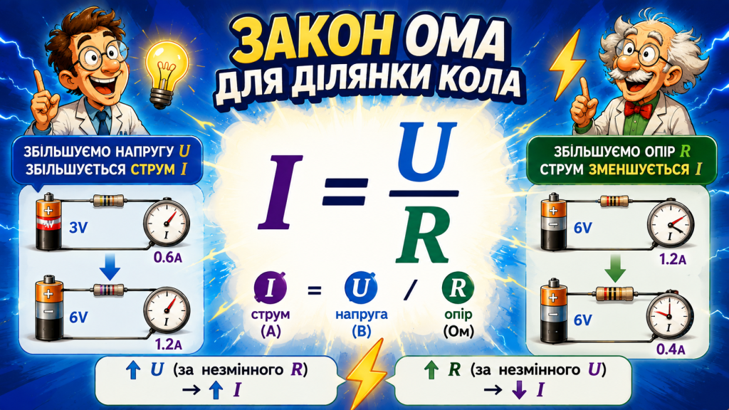 Закон Ома I = U / R