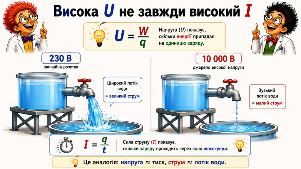 Висока напруга ще не означає великого струму