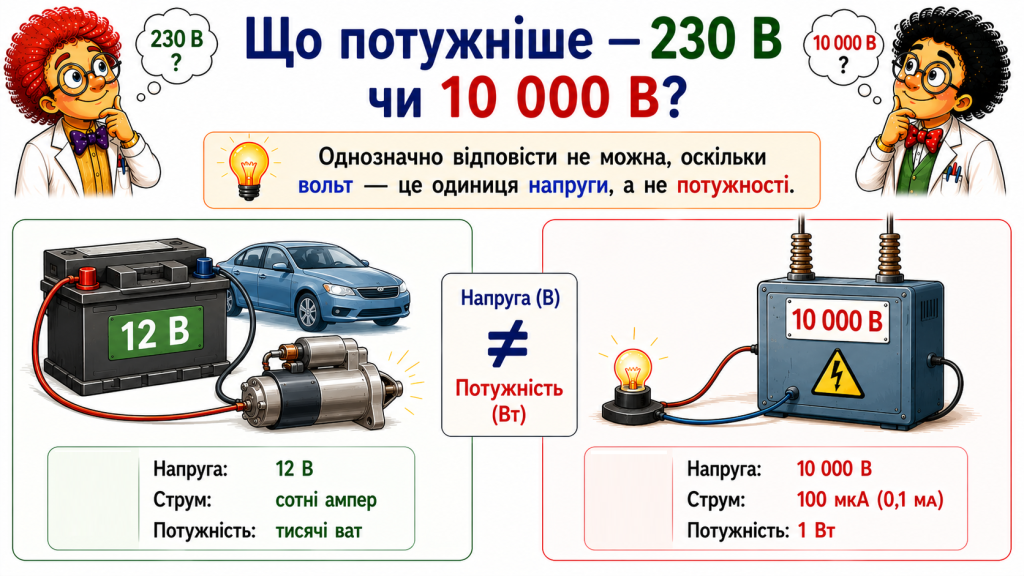 Що потужніше — 230 В чи 10 000 В