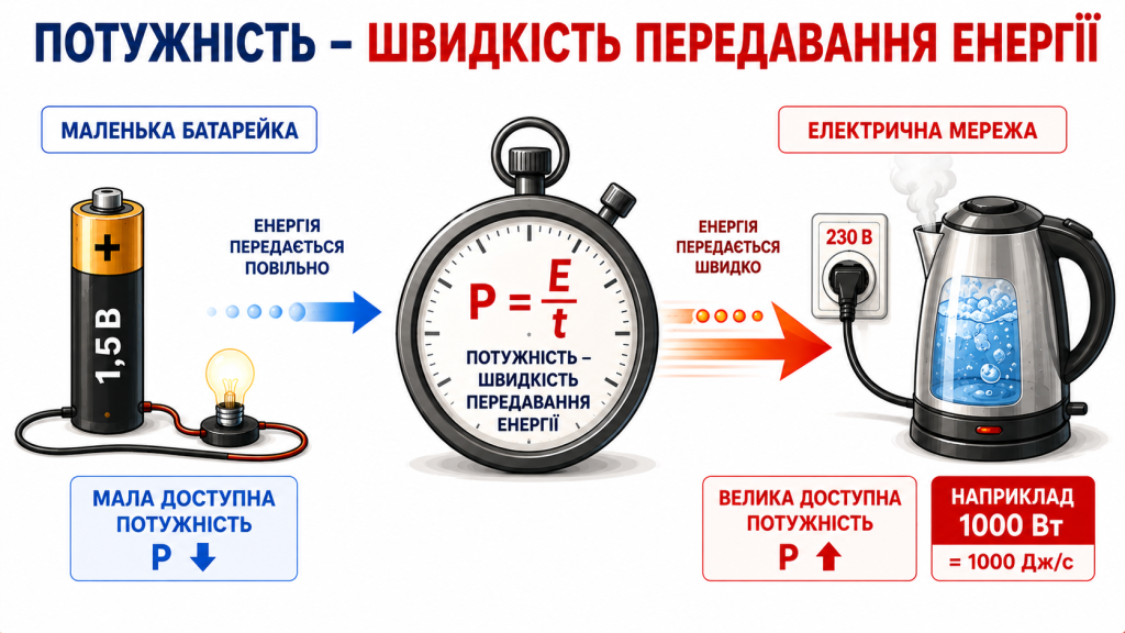Від чого залежить потужність реального джерела?