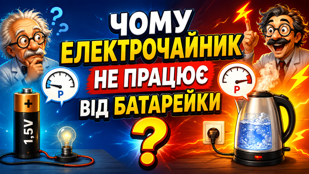 🔋 Чому маленька батарейка не може живити електрочайник?