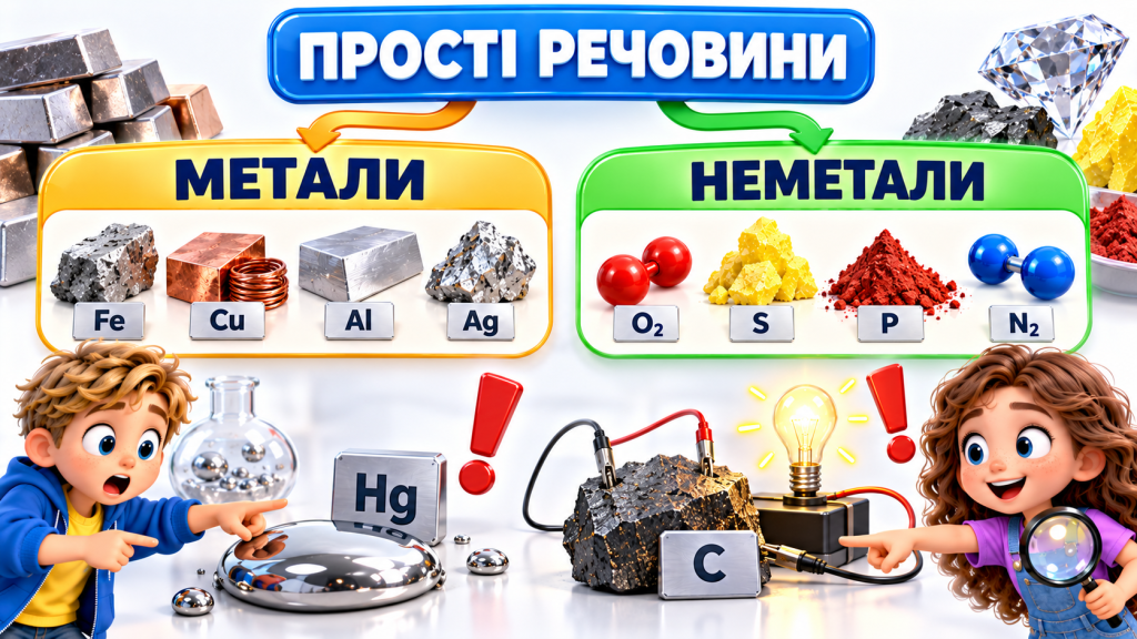 Прості речовини: метали та неметали