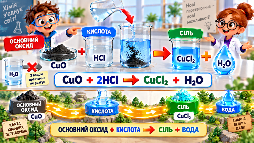 Основний оксид + кислота