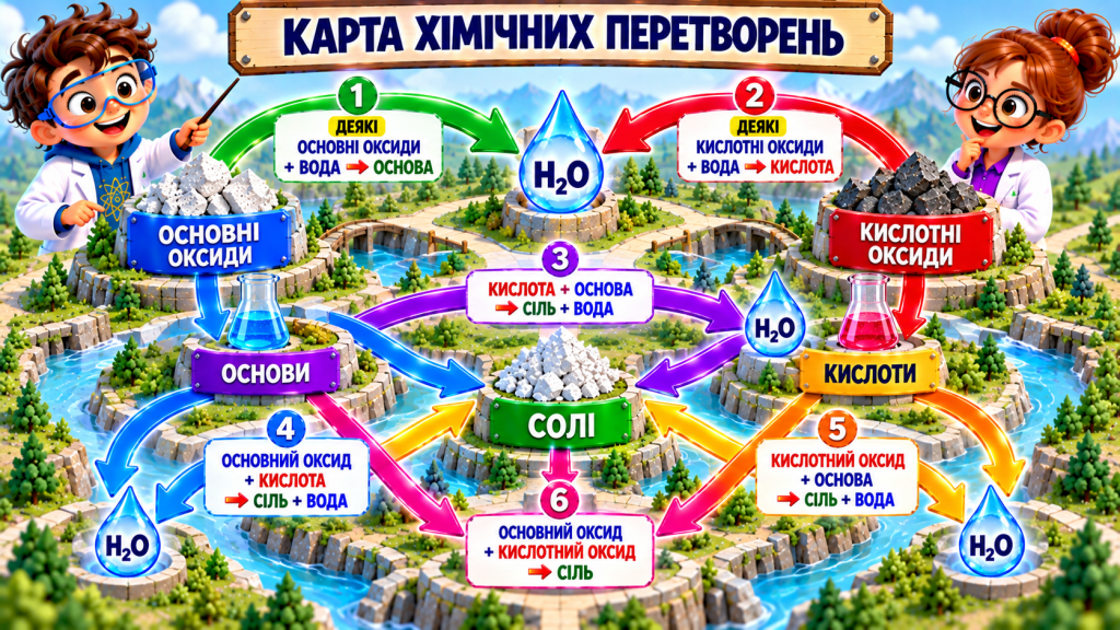 карта хімічних реакцій
