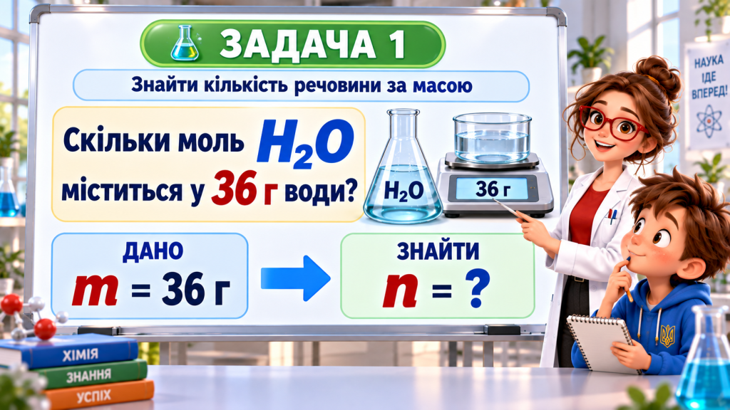 Знайти кількість речовини за масою
