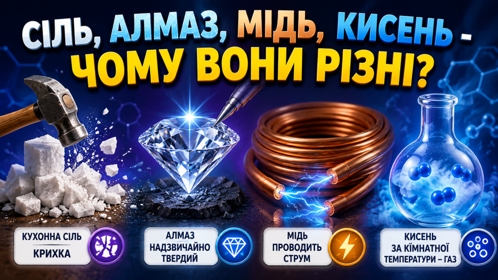 🧱 Молекулярні та немолекулярні речовини: як вони влаштовані?