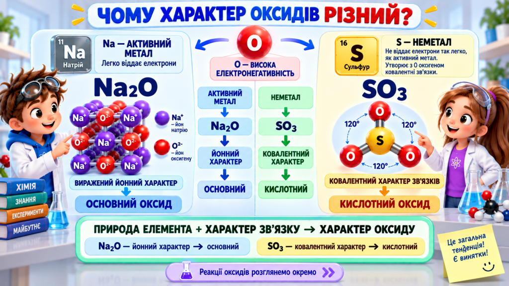 Порівняймо Na₂O і SO₃.