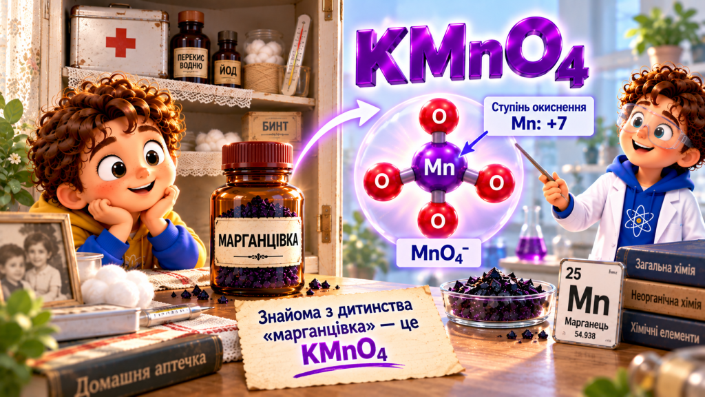 Калій перманганат KMnO₄ (марганцівка)