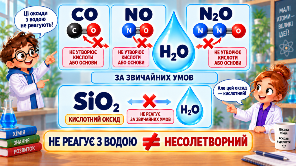 Несолетворні оксиди і вода