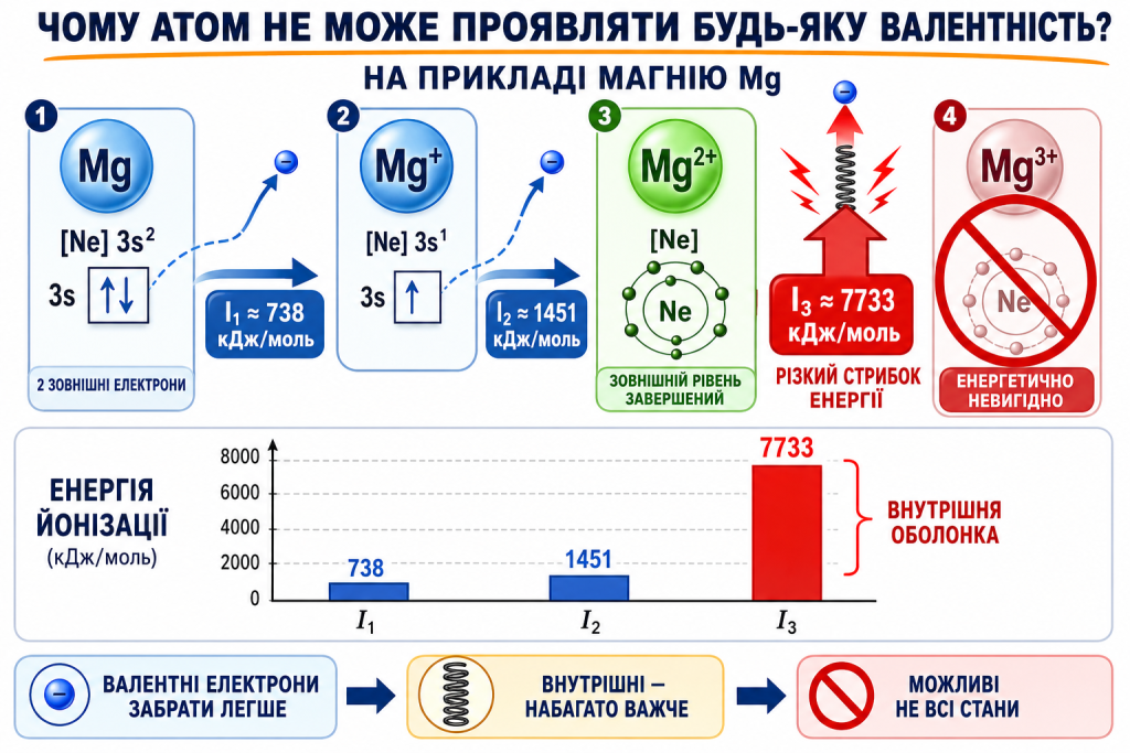 Чому атом не може проявляти будь-яку валентність