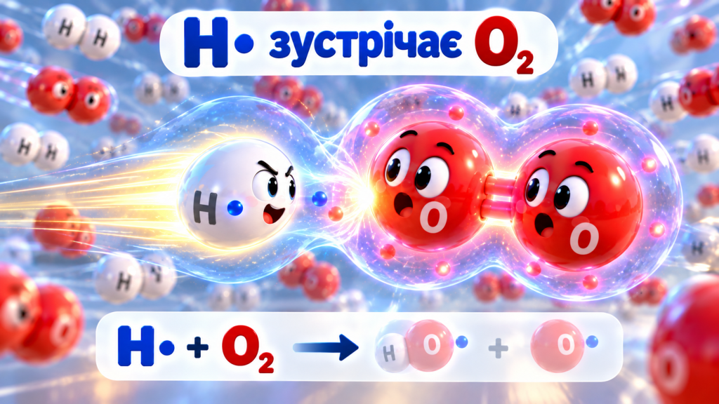 H• зустрічає O₂