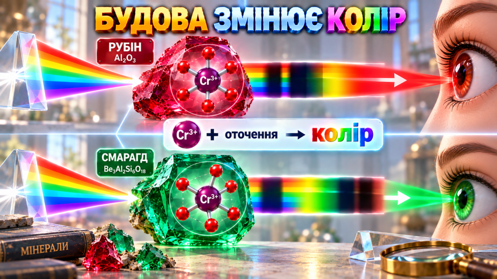 Хром у рубіні і смарагді