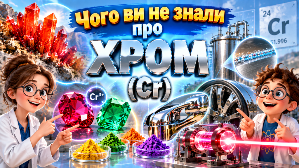 Хром (Cr) — хімічний елемент: властивості, застосування та цікаві факти