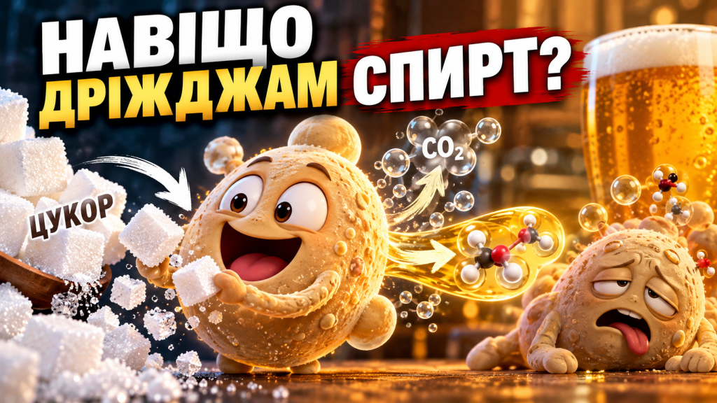 🍺 Як дріжджі перетворюють цукор на спирт — і чому бродіння зупиняється?
