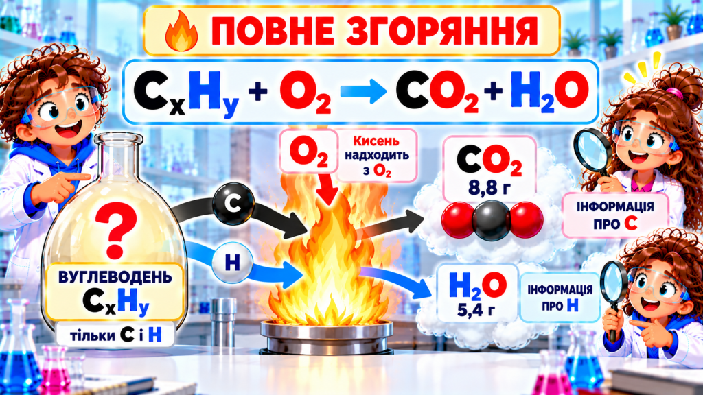 Визначаємо формулу за продуктами згоряння