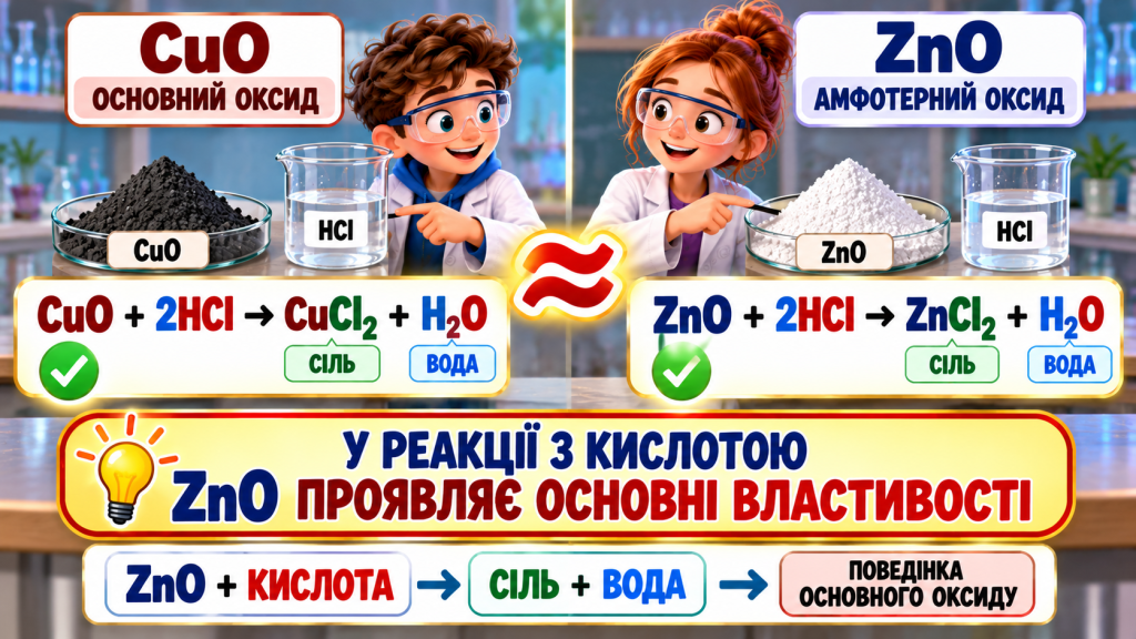Чому амфотерний оксид поводиться як основний?