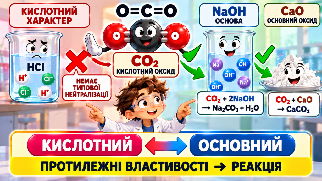 З чим тоді реагує CO₂