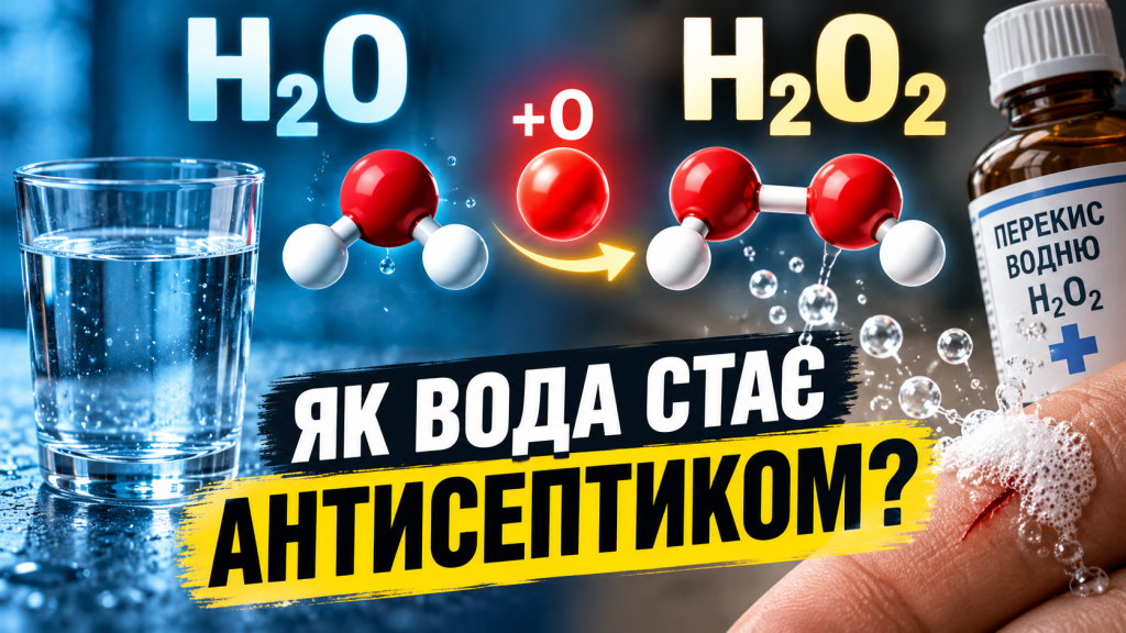 🧪 H₂O і H₂O₂: чому вода і перекис водню такі різні?