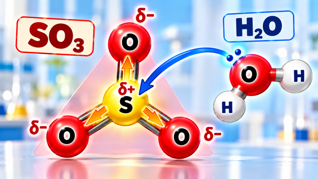 SO₃ + H₂O → H₂SO₄