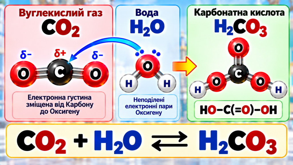 CO₂ + H₂O ⇄ H₂CO₃