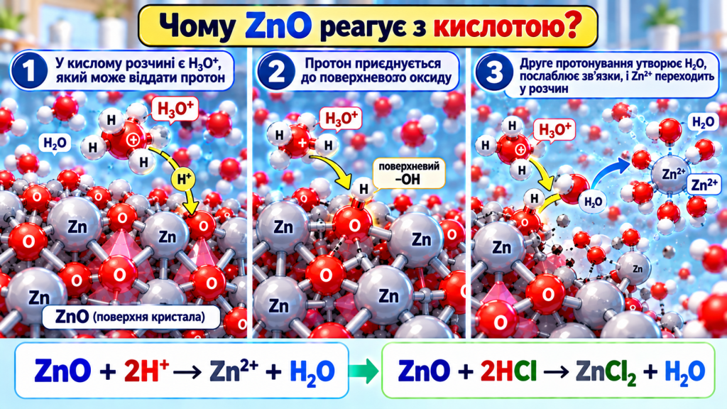 Але чому тоді ZnO реагує з кислотою?